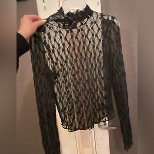 Long sleeve, sheer black top